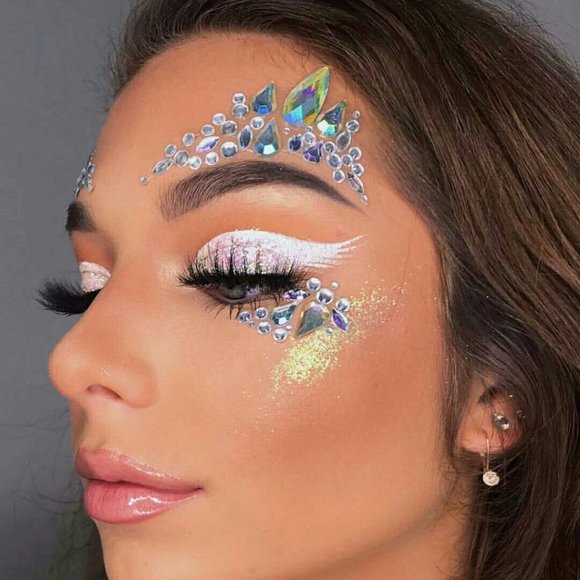 2 Sheets Self Adhesive Rhinestones for Makeup Eyes Face Jewels - Picture 3 of 7